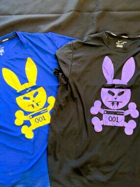 2 Nike Dri-Fit Classic "Angry Bunny" Running/Training Short-sleeved shirts